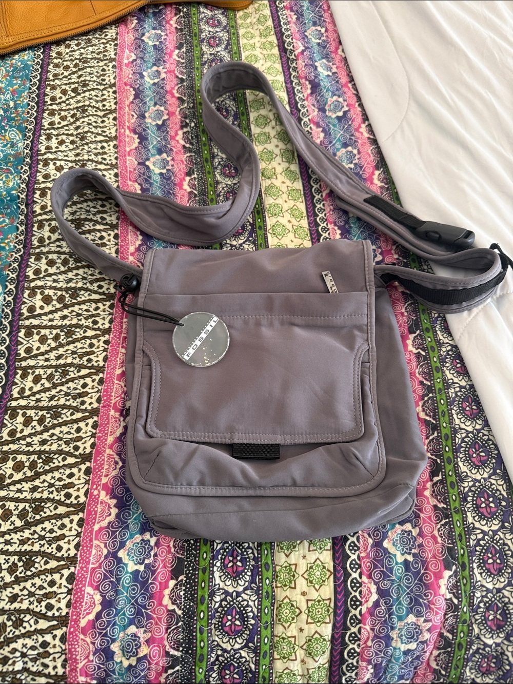 Fossil Light Gray Men's Crossbody Messenger Bag